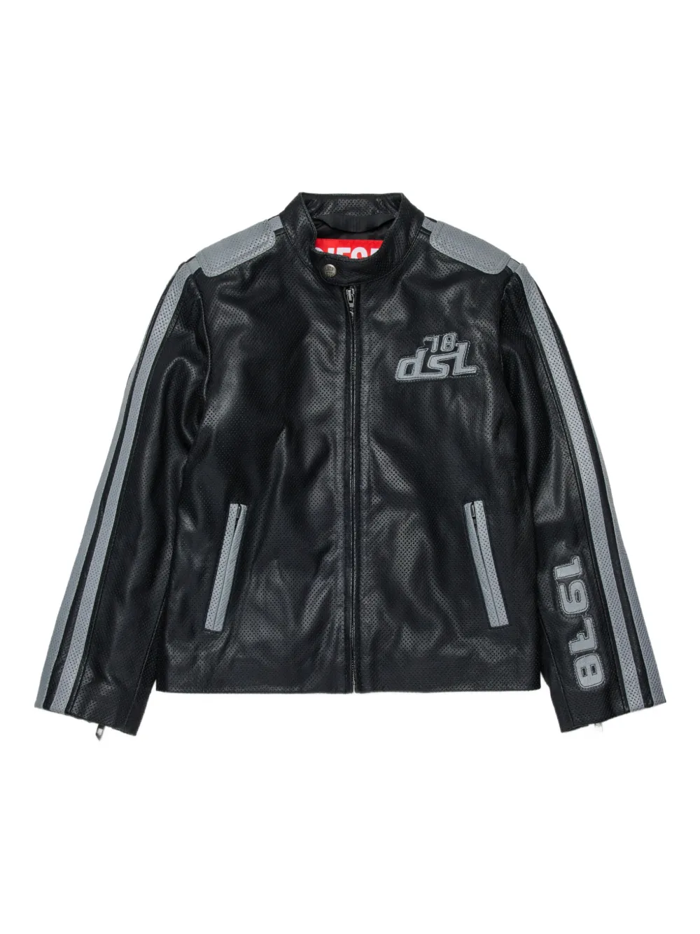 

Байкерская куртка с вышитым логотипом Diesel Kids, черный