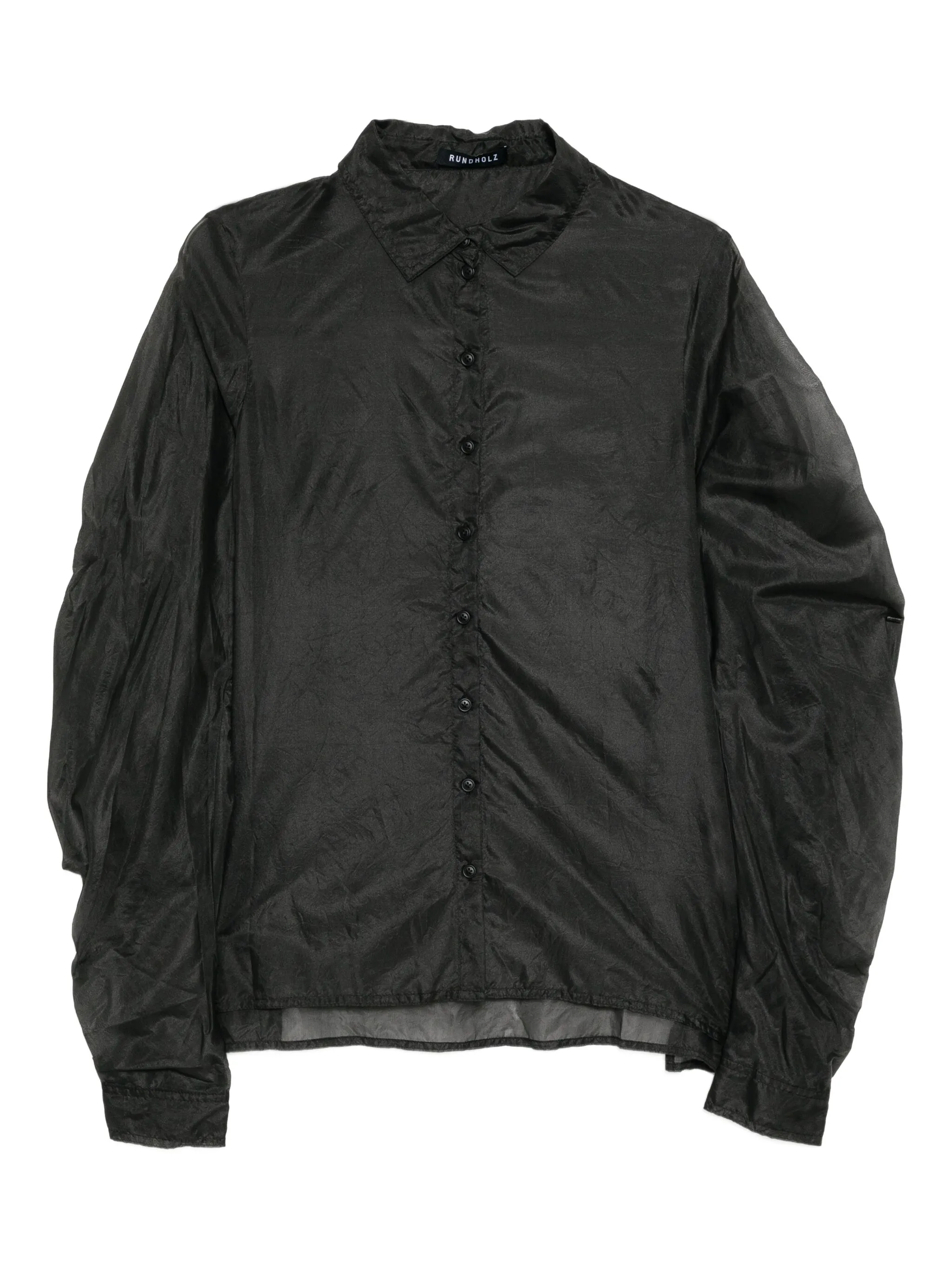 

Прозрачная рубашка асимметричного кроя Rundholz, черный