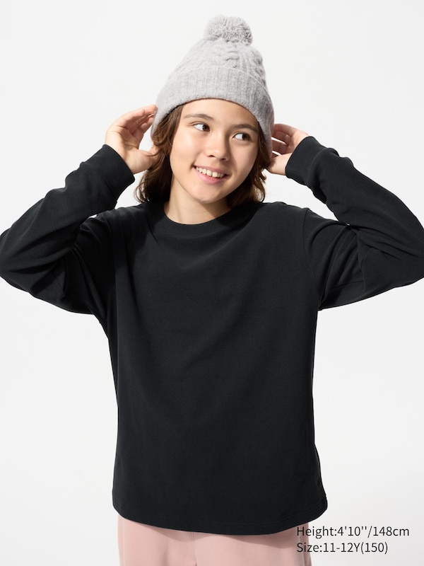 

Флисовая футболка с круглым вырезом Uniqlo, 09 black, Черный, Флисовая футболка с круглым вырезом Uniqlo, 09 black