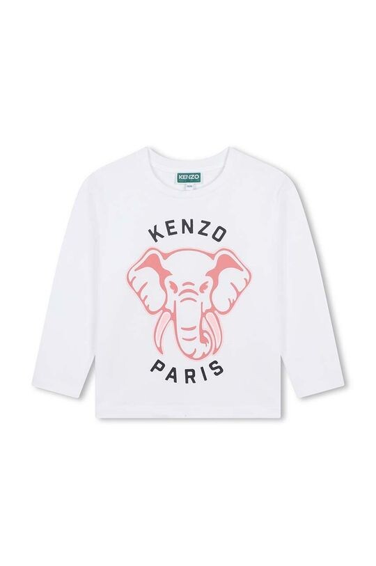 

Детская хлопковая рубашка с длинным рукавом Kenzo, белый