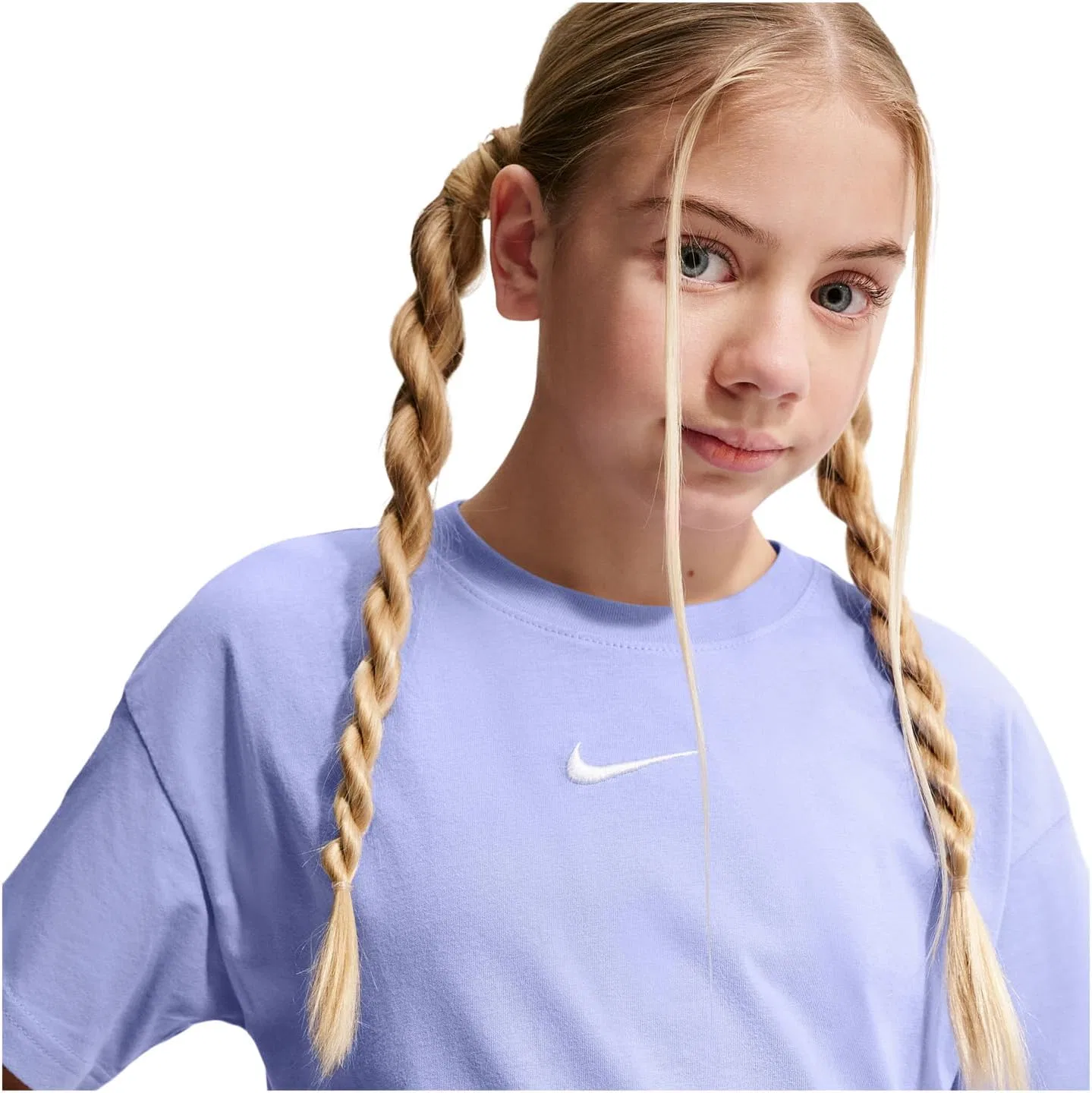 Футболка Nike Sportswear Essential для девочек, цвет Light Thistle — фото 4