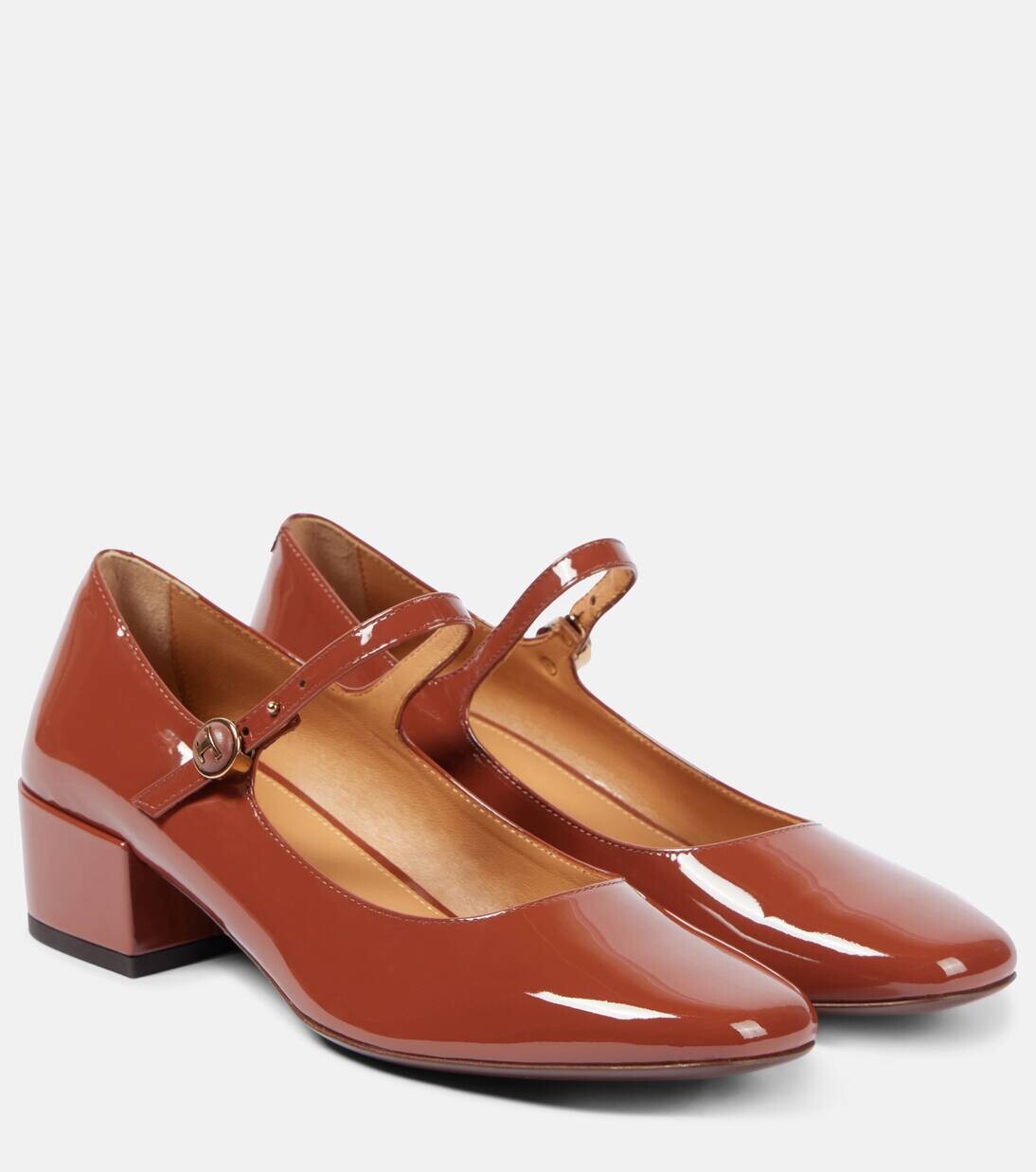 Туфли Мэри Джейн из лакированной кожи Tod'S, цвет mattone