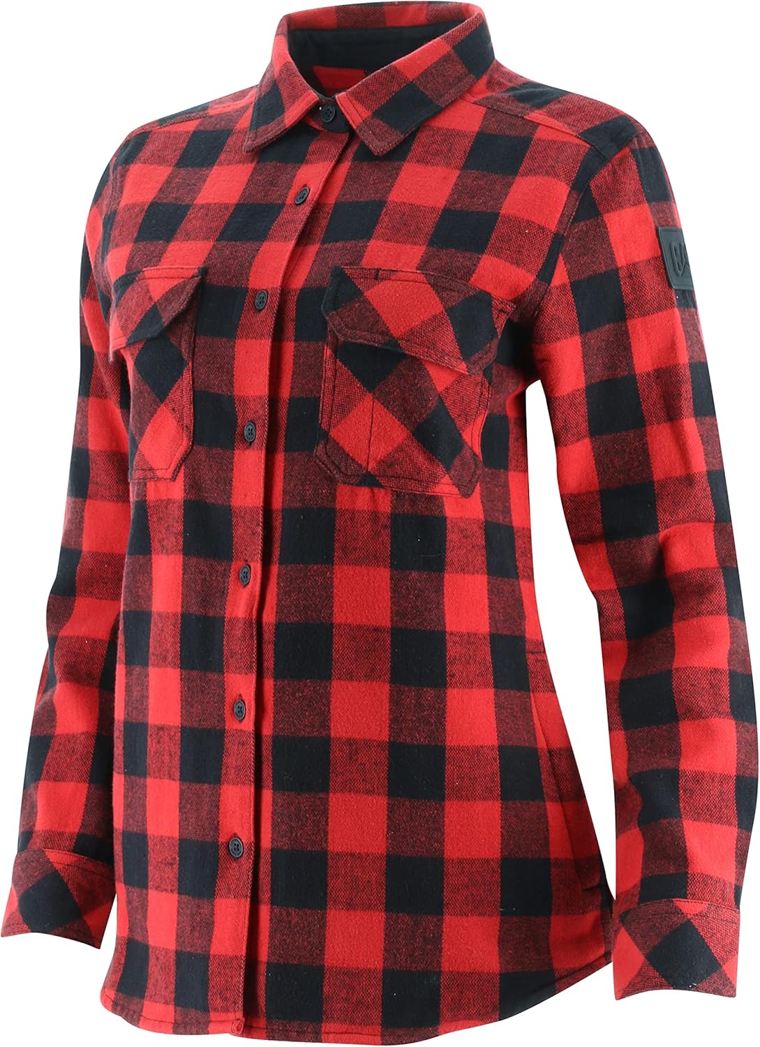 

Женская фланелевая рубашка CAT в клетку Buffalo с двумя нагрудными карманами на кнопках и двумя боковыми карманами, Red/Black