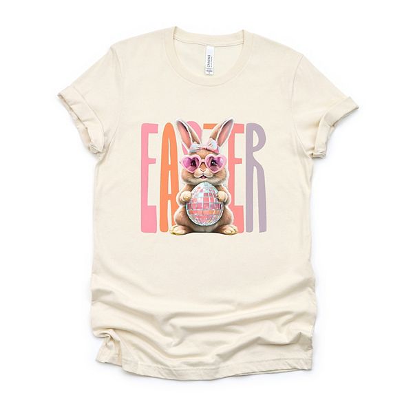 

Футболка с принтом Easter bunny disco ball Simply Sage Market, Cream