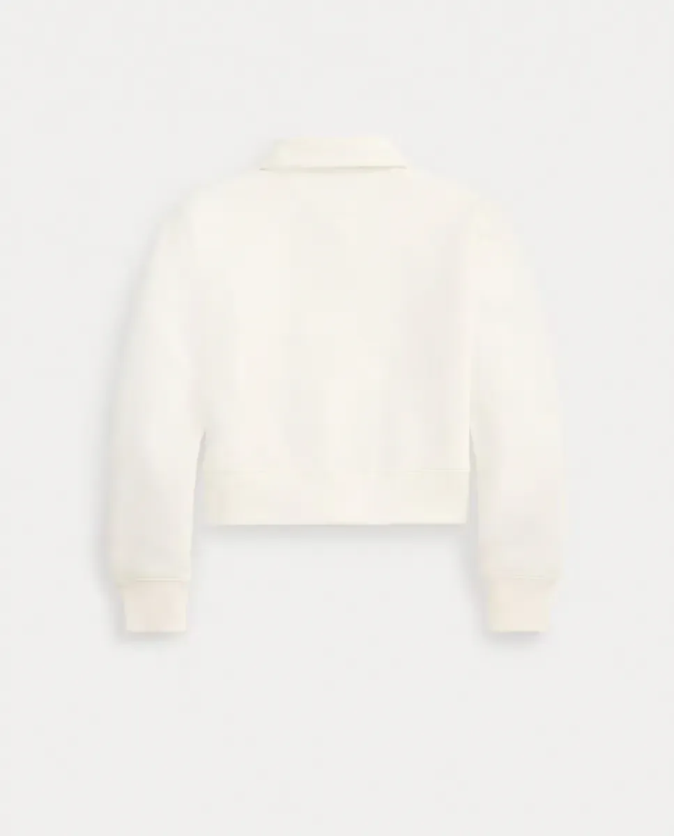 Детская толстовка из технической ткани с короткой молнией Polo Ralph Lauren, белый — фото 2
