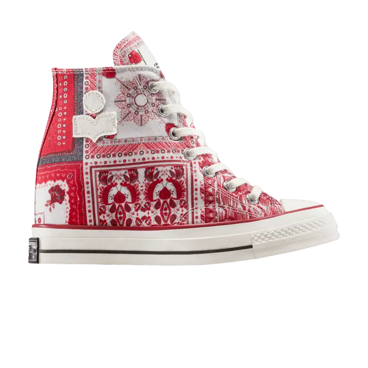 Кроссовки Converse Isabel Marant x Wmns Chuck 70 Wedge Platform High 'Red Bandana Scarf', красный