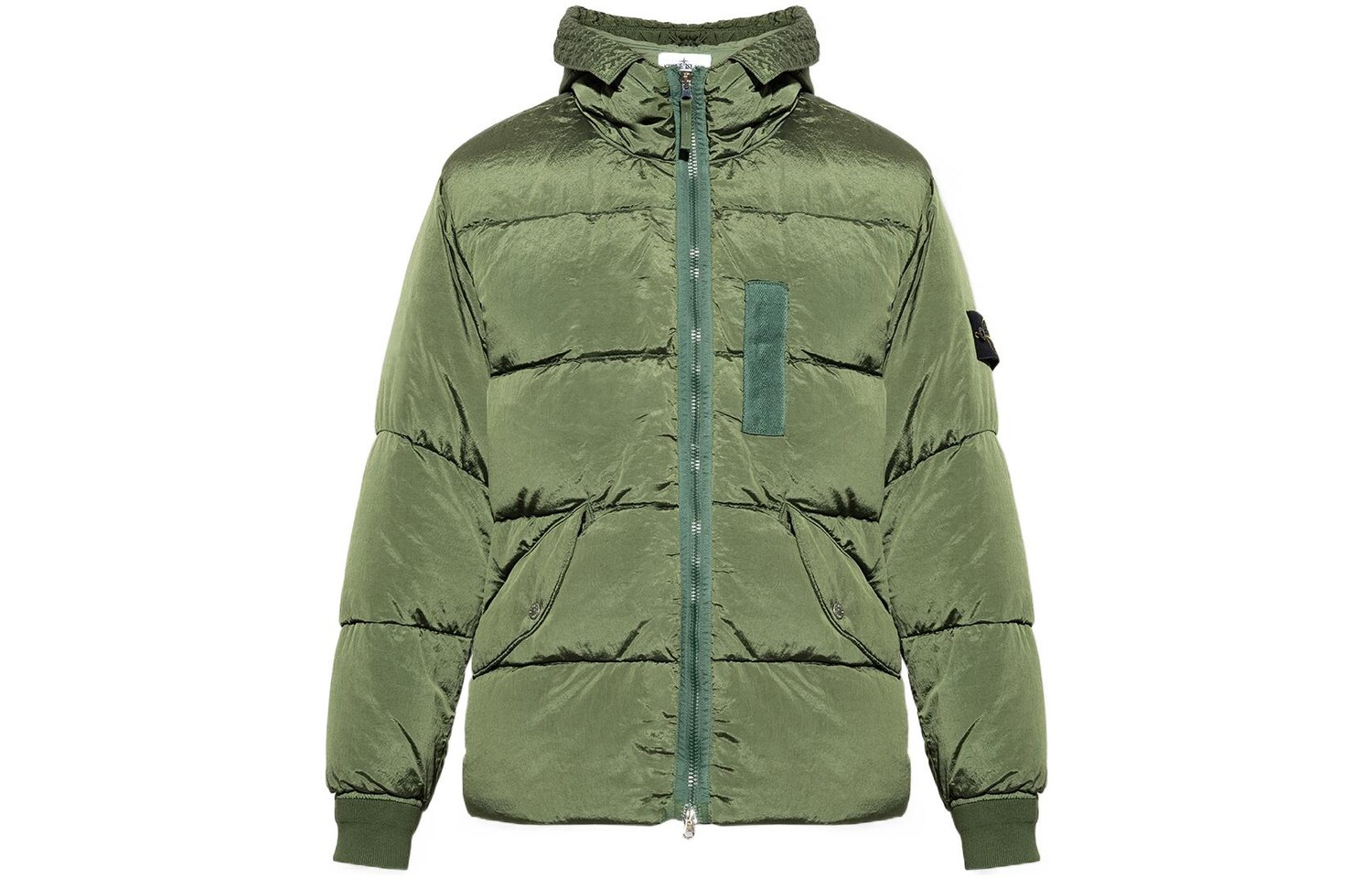 

Пуховик мужской оливково-зеленый Stone Island, оливково-зеленый