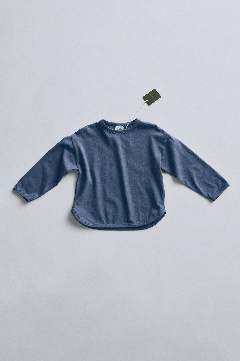 

Timelesz - однотонная футболка с стиркой ZARA, средне-синий
