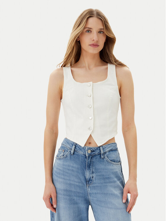 

Жилет slim fit Wild Alinia 10323777 Vero Moda, белый
