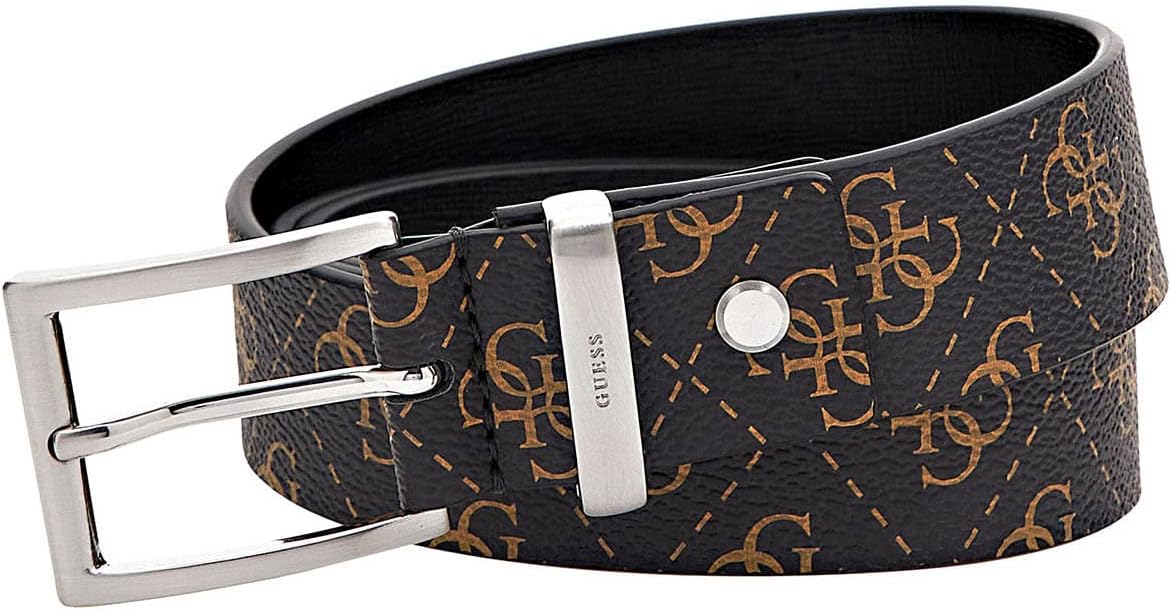 

GUESS Vezzola Adj & Rev Be Мужской кожаный ремень, Brown/Ochre