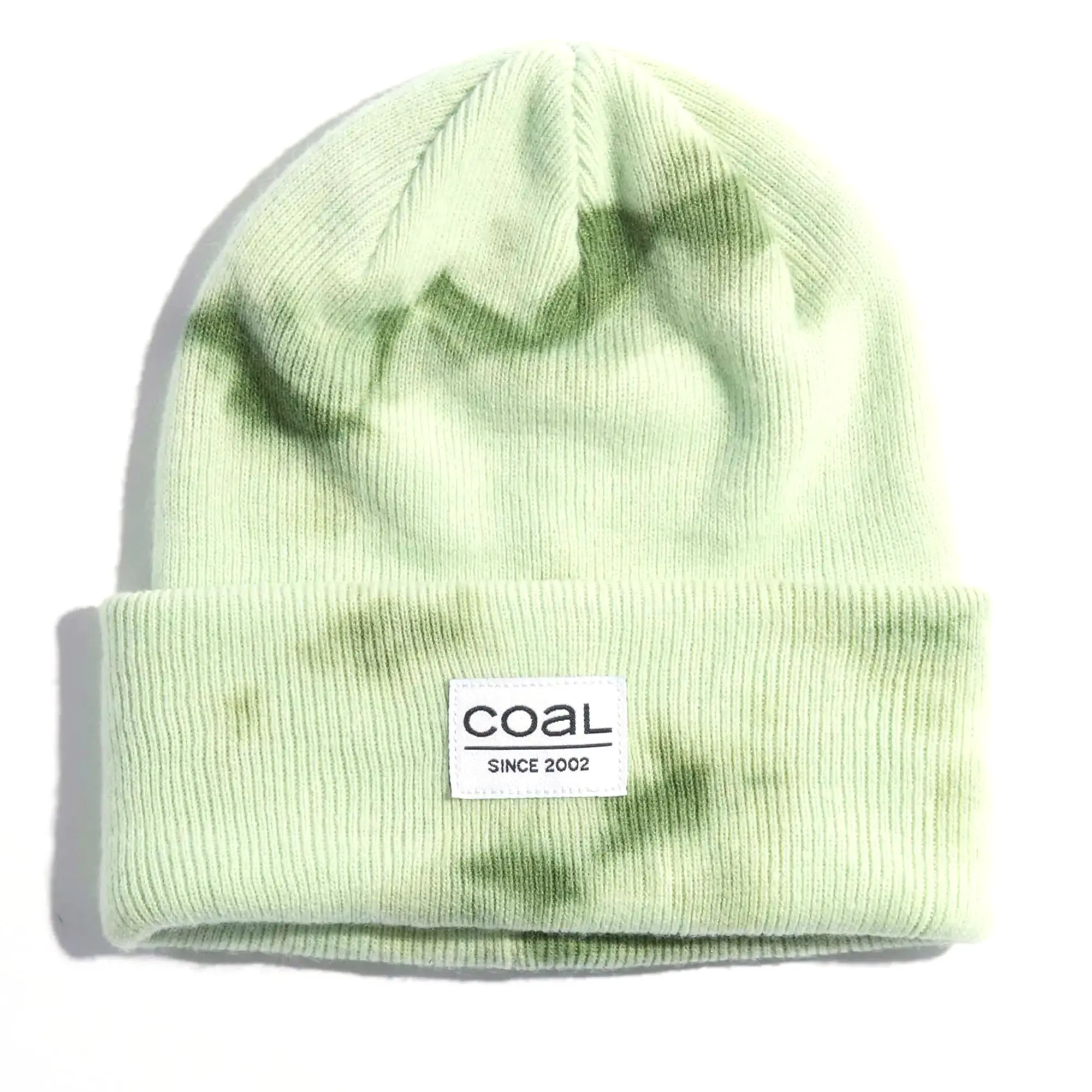 

Мужская стандартная акриловая вязаная шапка-бини с отворотом Coal, Light Green Tie Dye