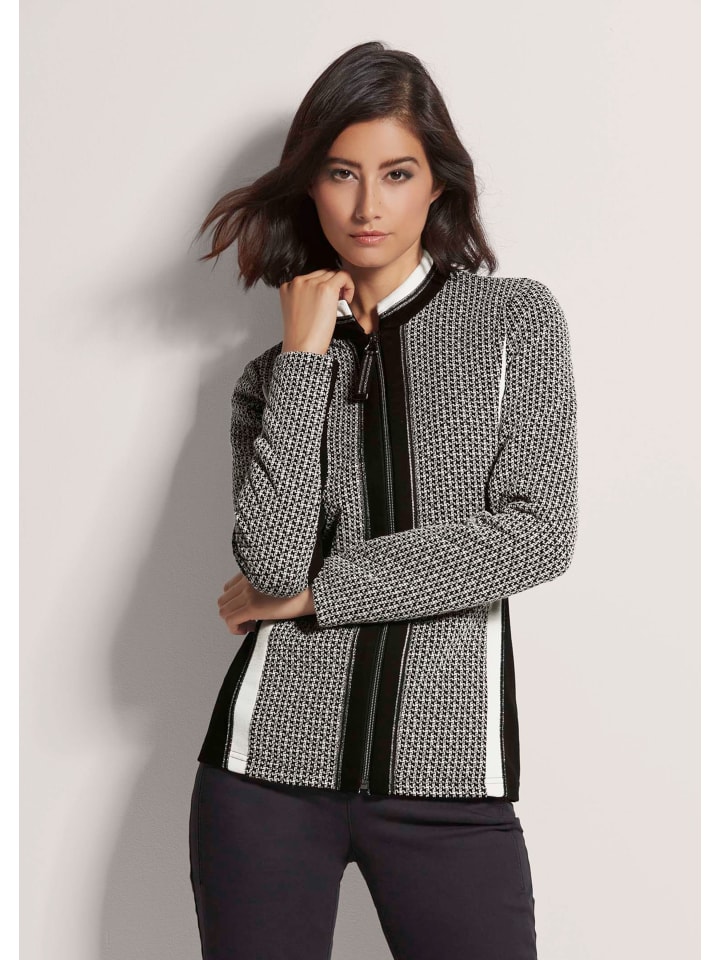 

MADELEINE Элегантный трикотажный блейзер с застежкой-молнией, кремового цвета