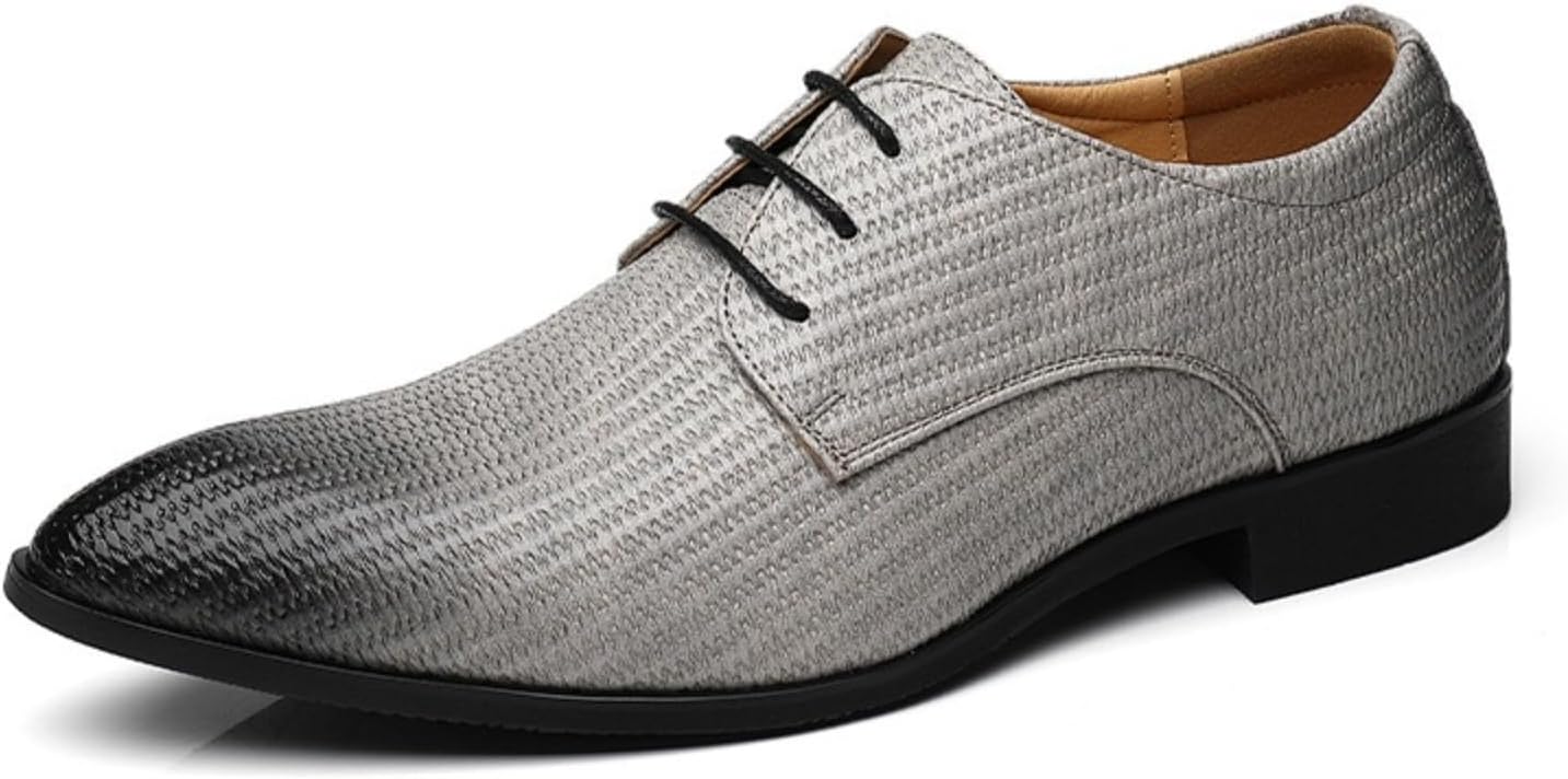 

Мужские роскошные кожаные туфли с шнуровкой, оксфорды, заостренный носок, легкие, мягкие, удобные, с текстурированным материалом для вечеринок, свадеб, официальных мероприятий и работы в офисе Netehadi, серый