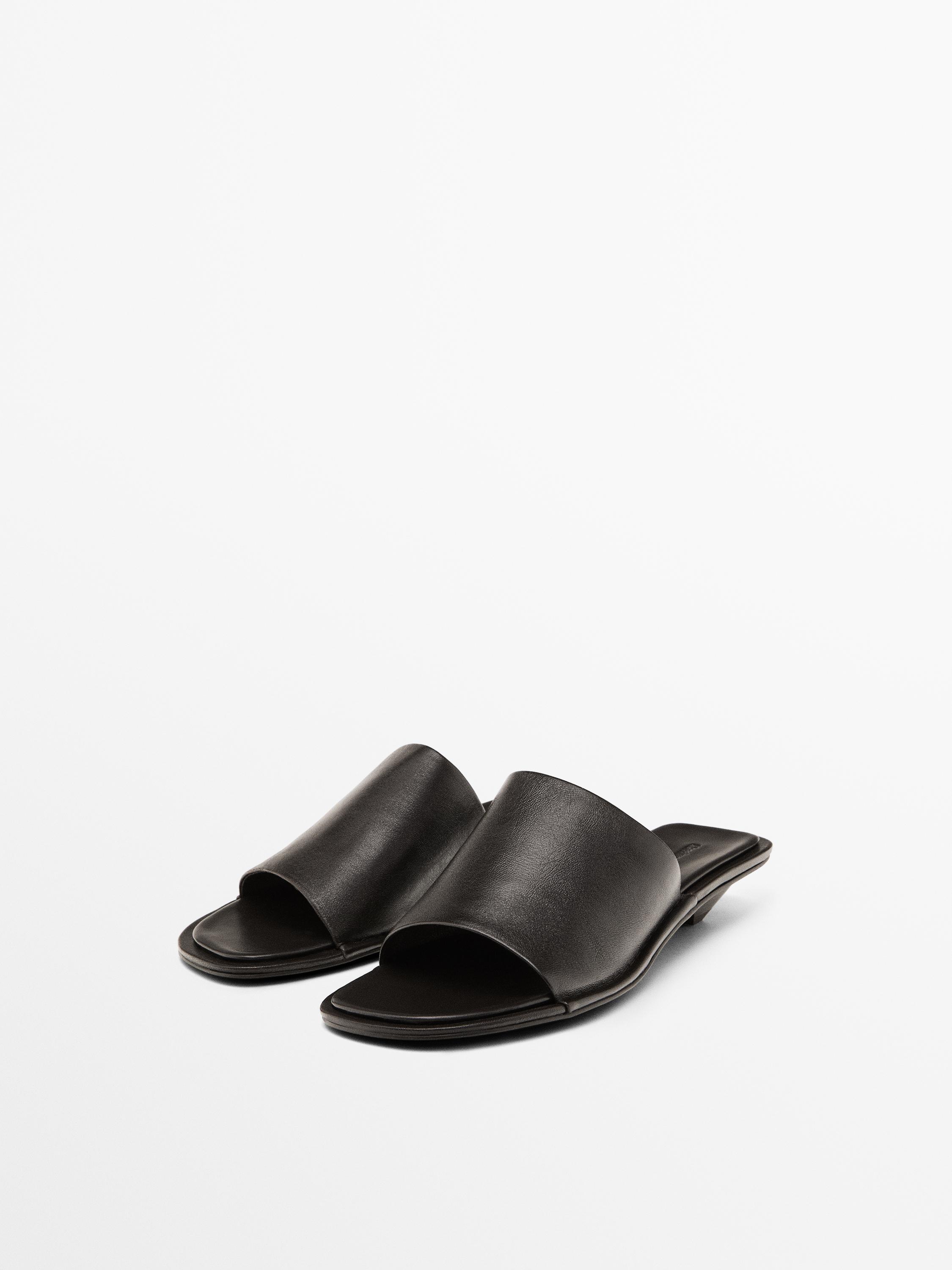 Мягкие босоножки на высоком каблуке Massimo Dutti, коричневый — фото 2
