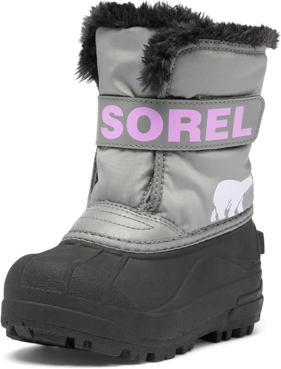 

SOREL - Детские зимние ботинки Snow Commander для детей, Little Kid (4-8 Years) Chrome Grey/Euphoric Lilac