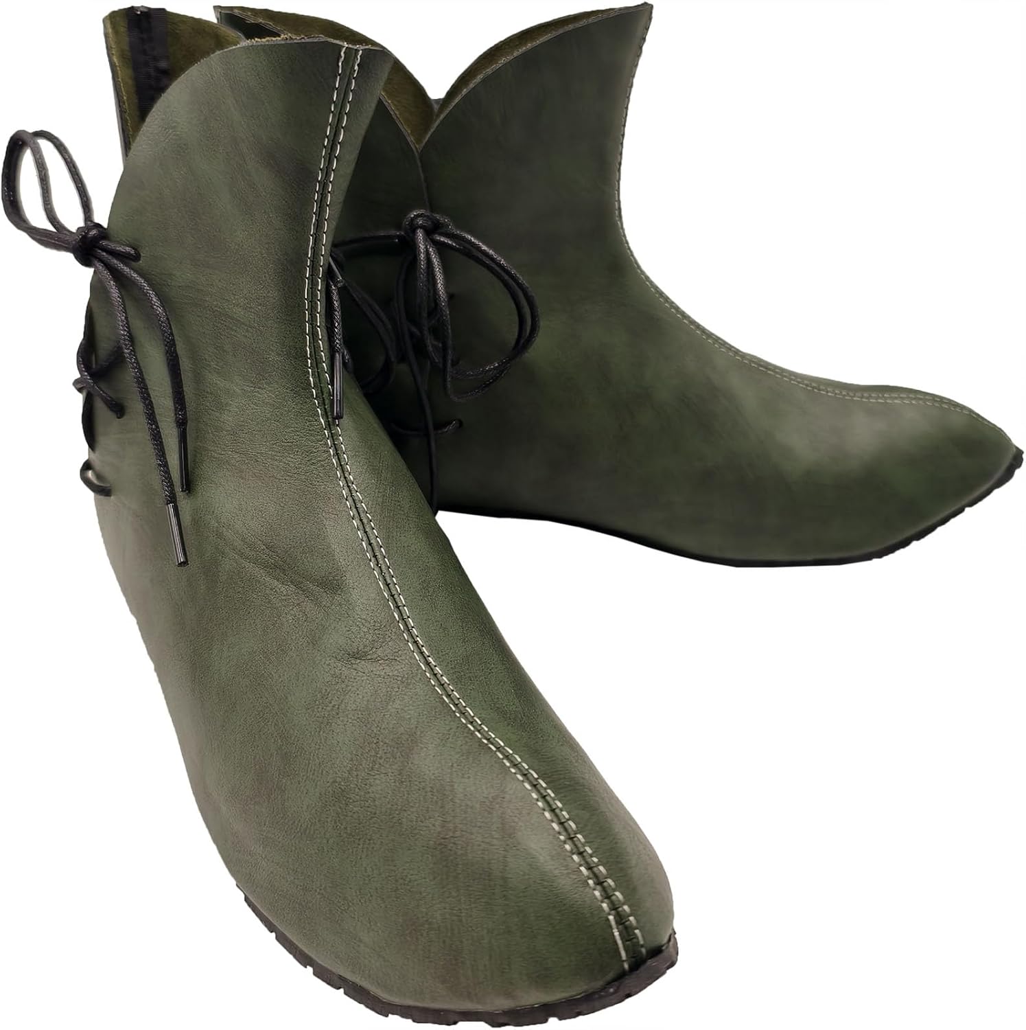 

Мужские ботинки эпохи Возрождения JUNQIAKO, шнуровка, средневековые, для косплея, вестерн, пиратские, викинг, на Хэллоуин, зеленый