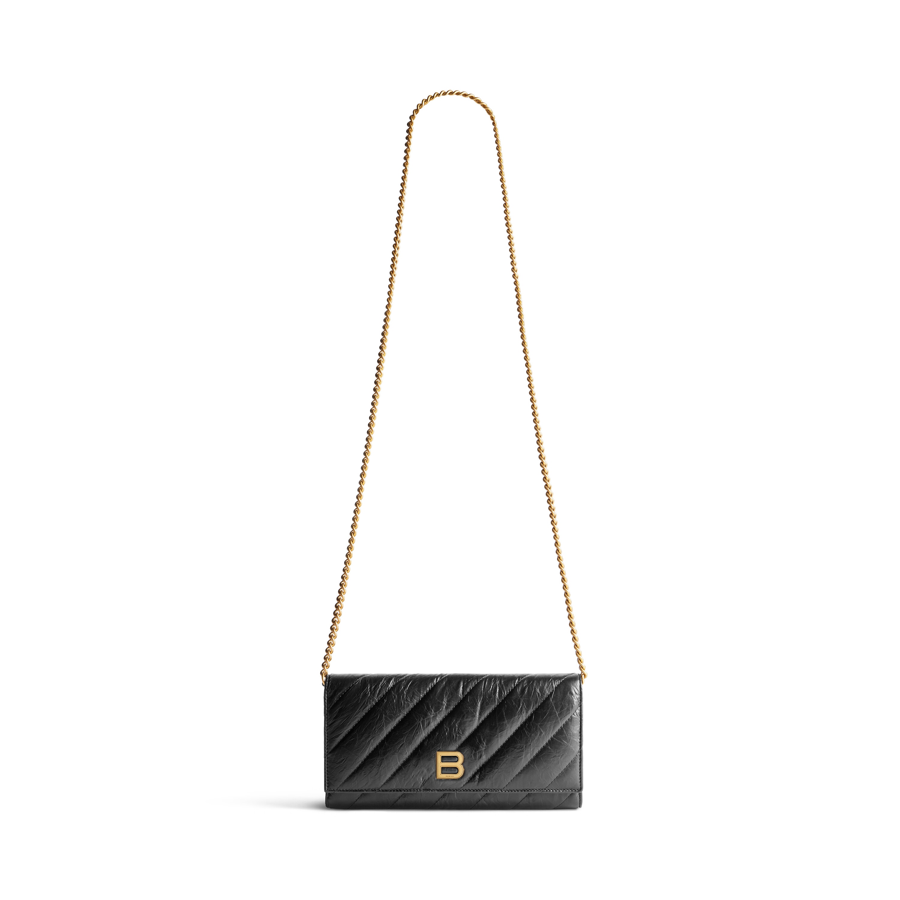 

Кошелек Crush Wallet On Chain Quilted BALENCIAGA, черный