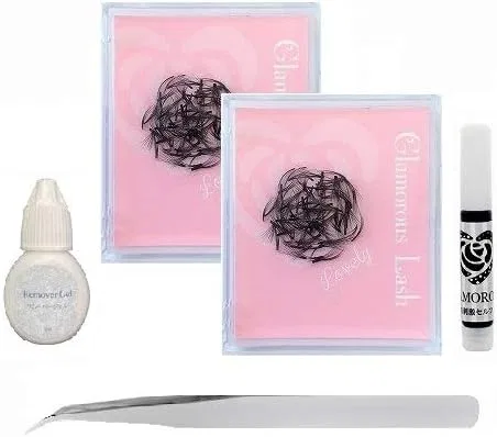 Набор для наращивания ресниц Glamorous Lash Air Lovely, C-завиток 10-12 мм, клей