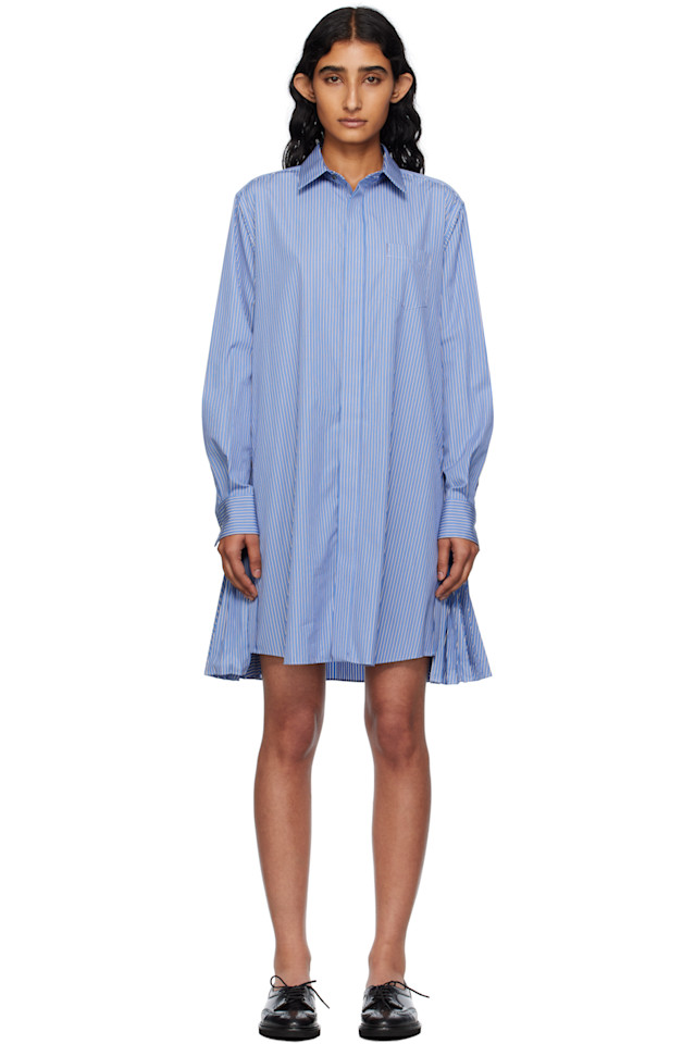 

Поплиновое мини-платье Sacai, синий