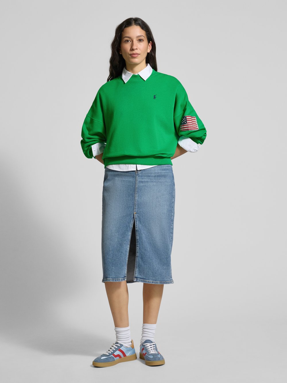 

Толстовка оверсайз с ребристыми манжетами Polo Ralph Lauren, зеленый