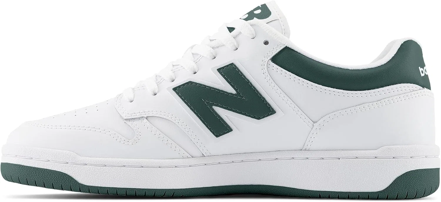 Кроссовки New Balance Unisex Adult BB480V1, White Nightwatch Green Light Aluminum Bb480Lng — фото 4