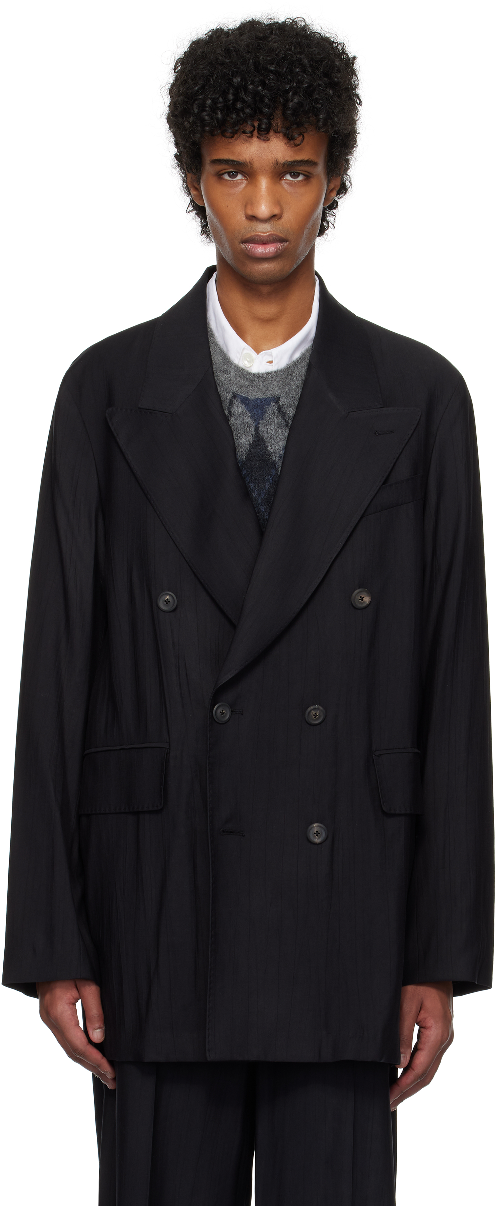 

Черный блейзер Sharp DB OUR LEGACY, Black experienced viscose