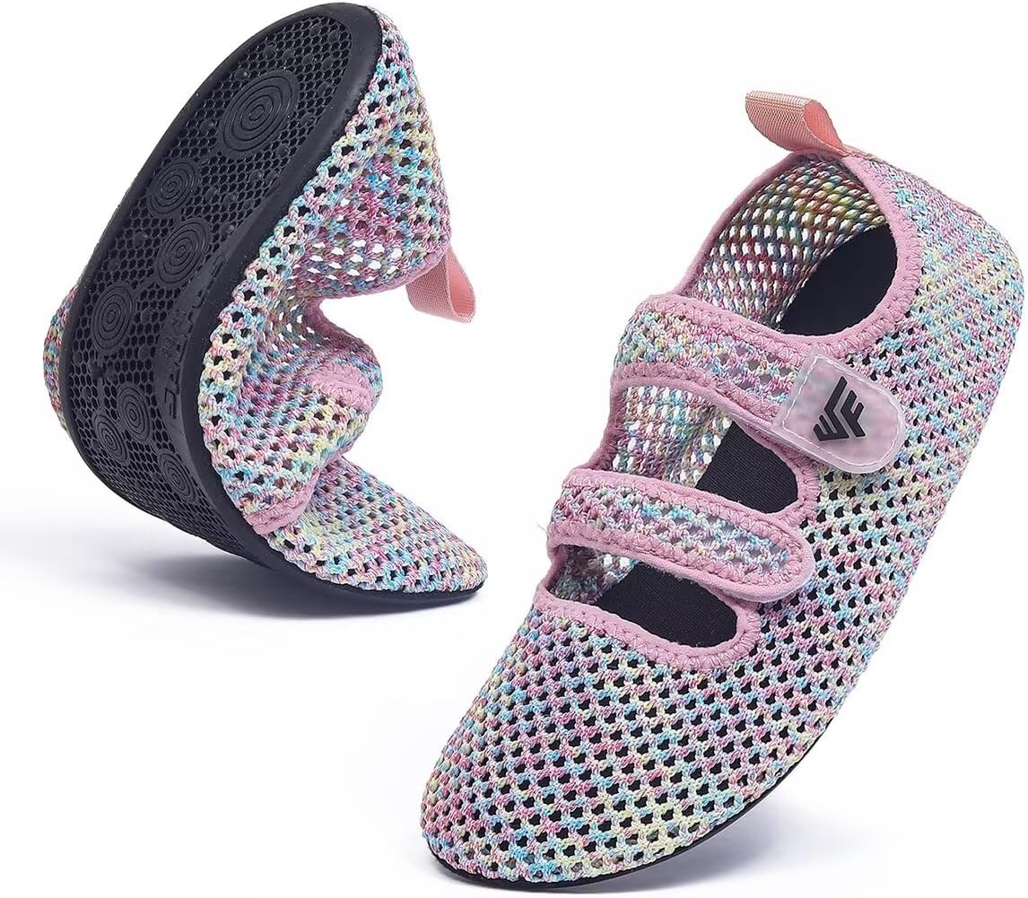 

Водные тапочки для женщин и мужчин для пляжа и плавания - Нескользящие, быстросохнущие носки для воды с регулируемыми ремешками Feelaces, розовый