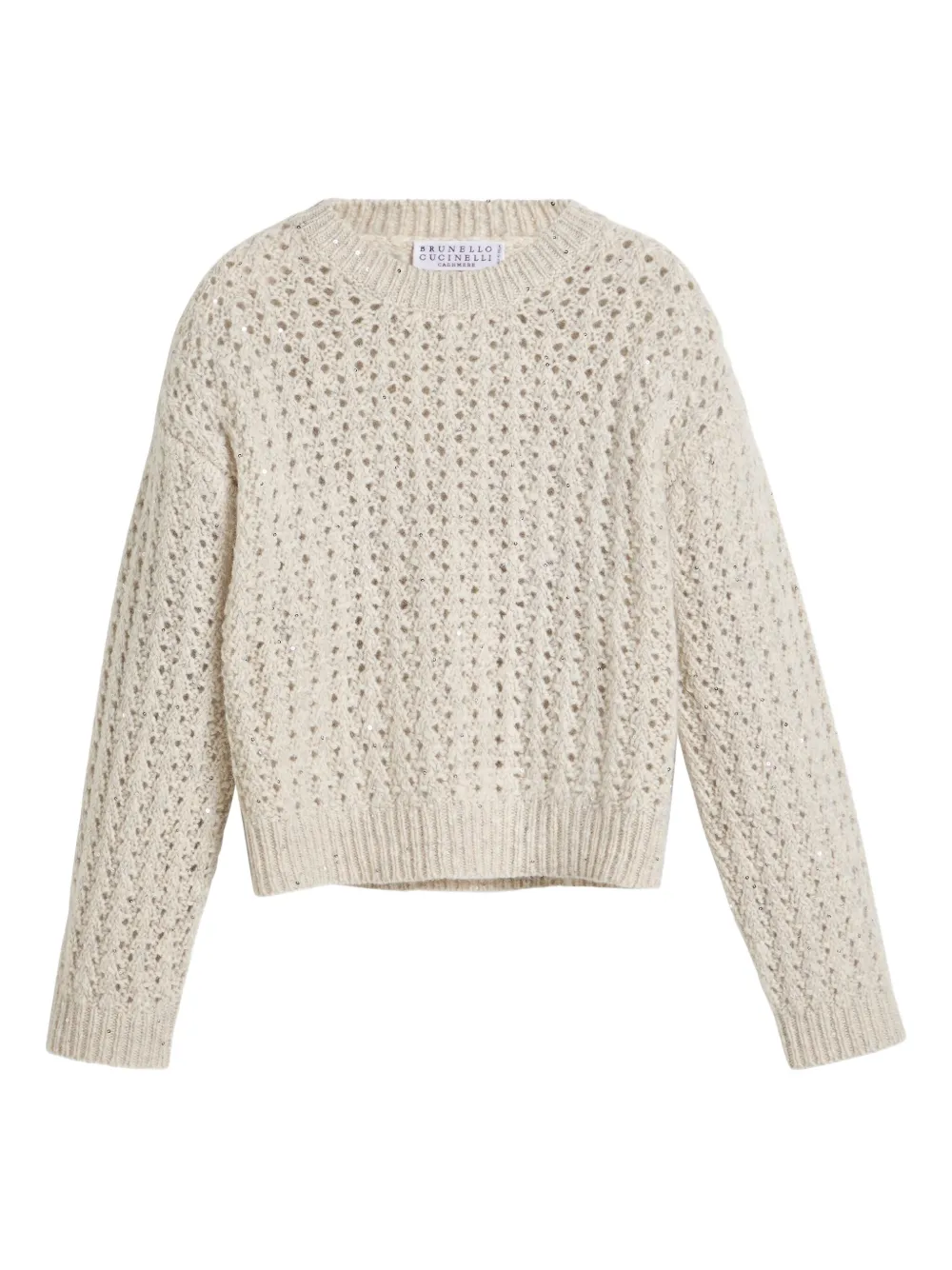 

Свитер с пайетками Brunello Cucinelli Kids, нейтральный