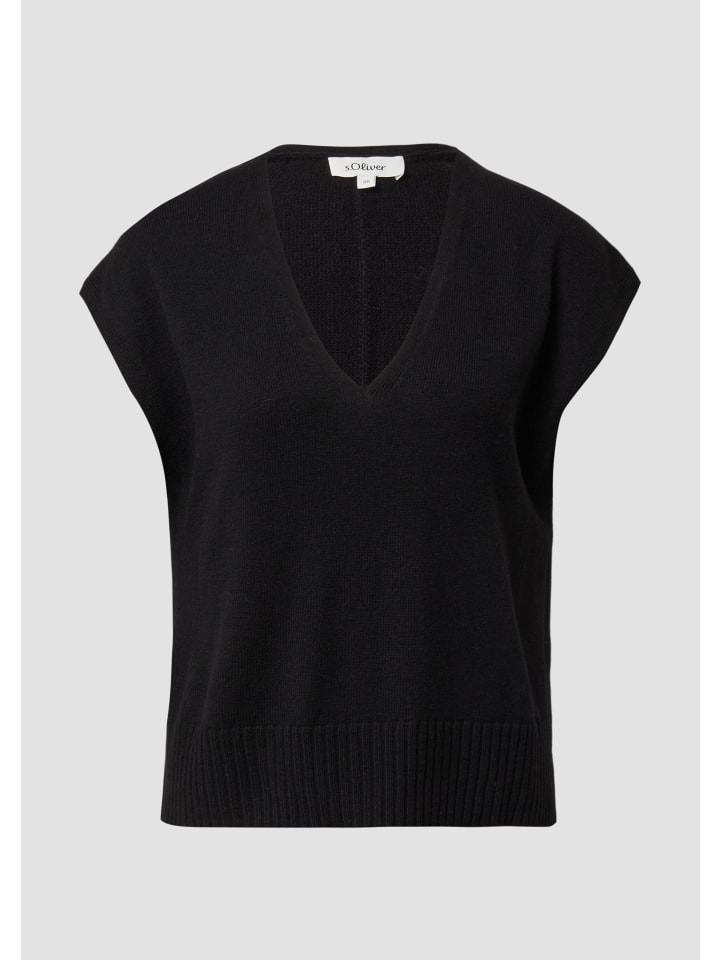 

s.Oliver Вязаный жилет-пуловер черного цвета (9999_black)