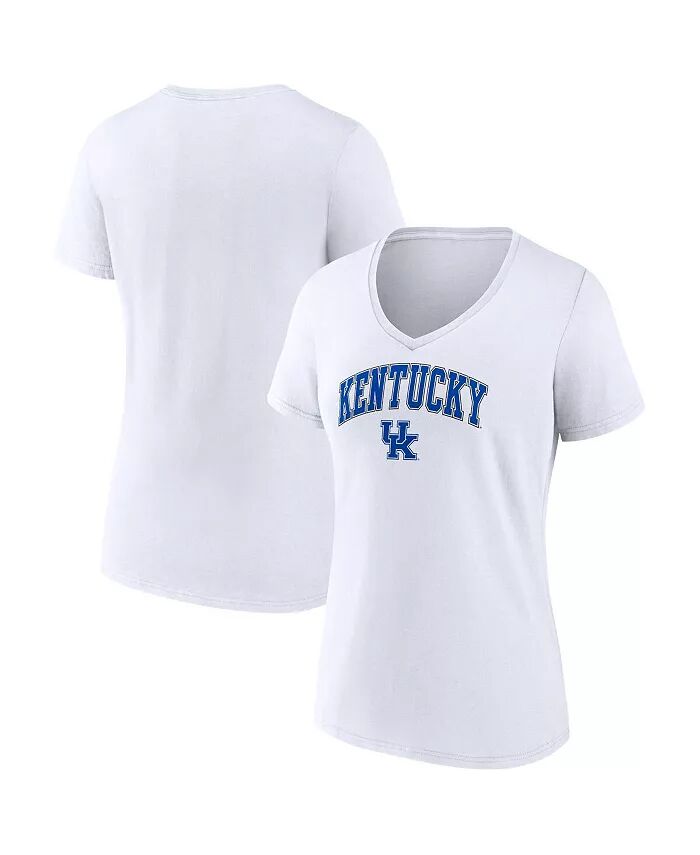 

Женская белая футболка Kentucky Wildcats Evergreen Campus с V-образным вырезом Fanatics