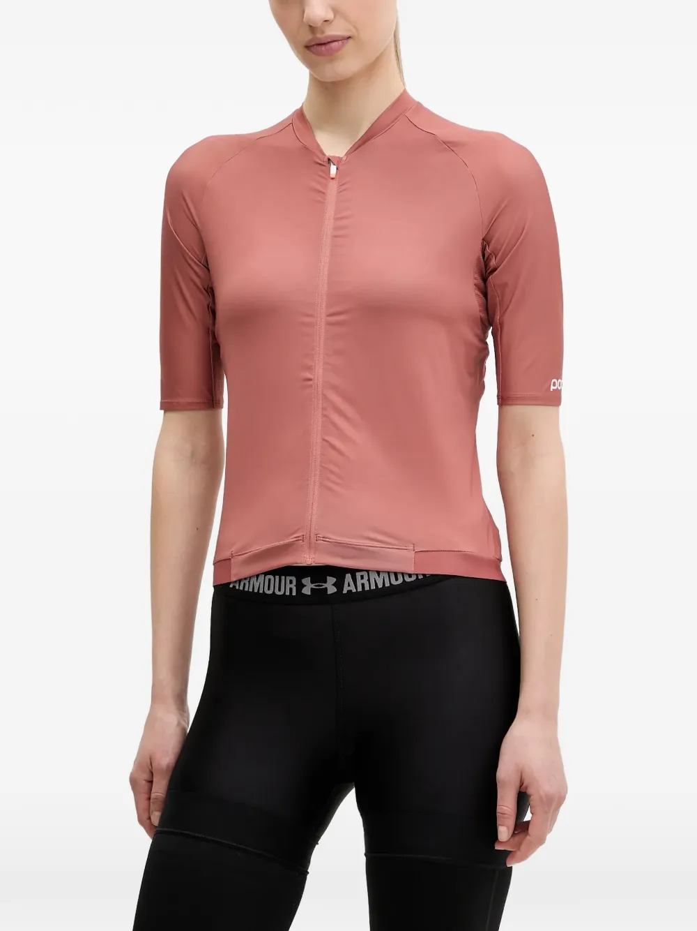 

Топ с короткими рукавами на молнии POC, розовый