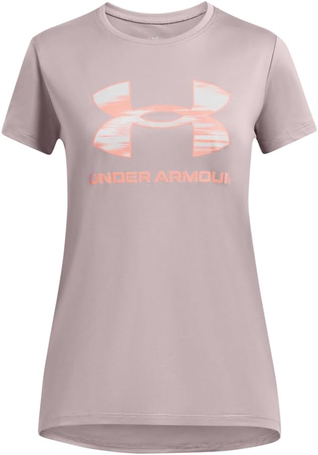 

Футболка Under Armour для девочек с короткими рукавами и большим логотипом Tech Print, (015) Tetra Gray/Flare Orange, Оранжевый, Футболка Under Armour для девочек с короткими рукавами и большим логотипом Tech Print, (015) Tetra Gray/Flare Orange