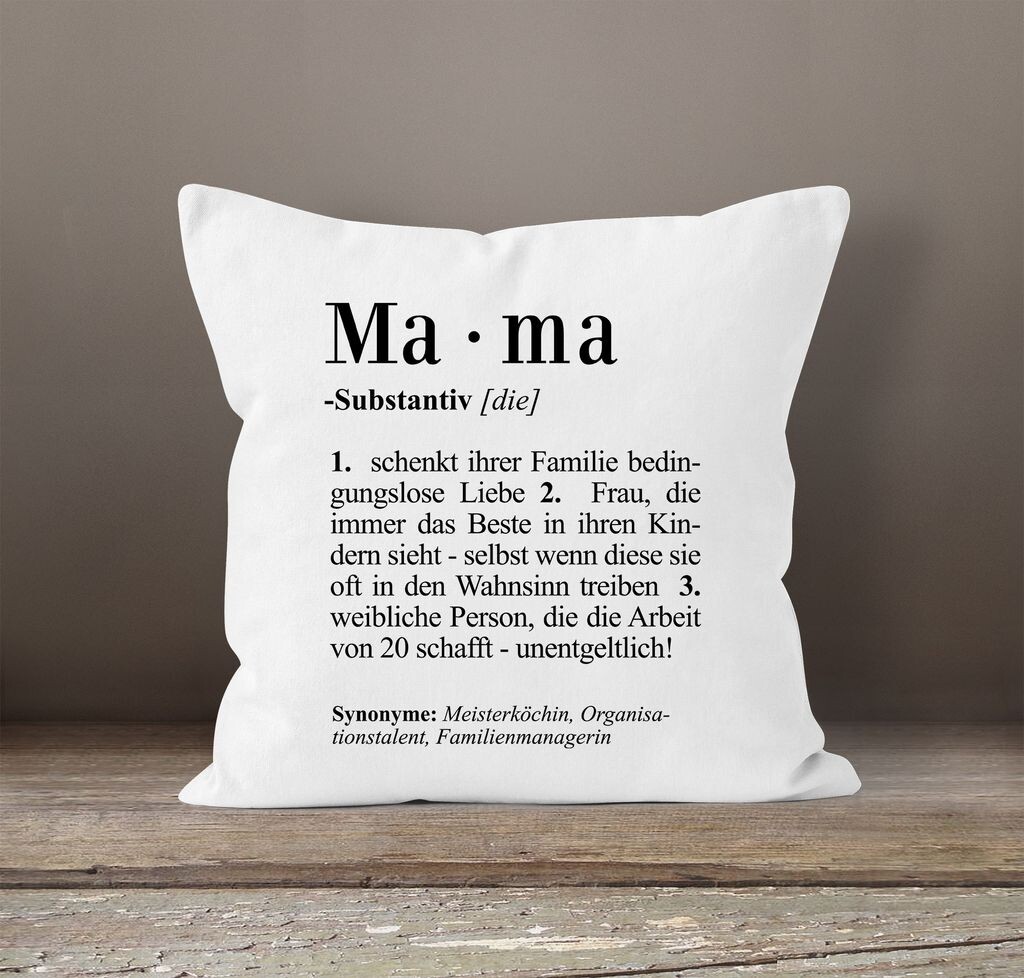 

Чехол на подушку Mama Definition Dictionary Duden, словарь Duden, чехол на подушку, декоративная подушка, хлопок MoonWorks Mama, белый, униразмер