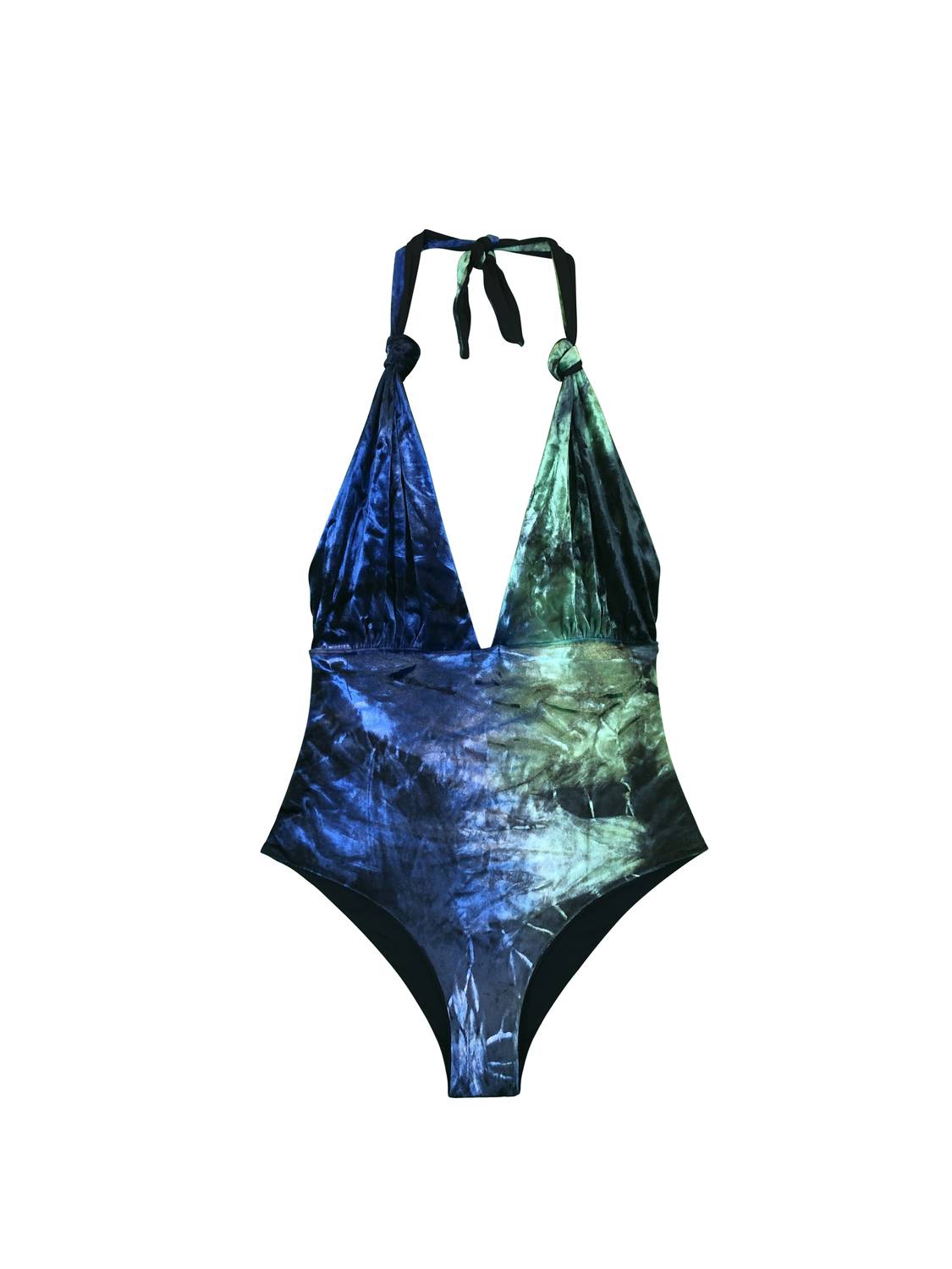 

Женский обратимый купальник-монокини Monica из бархата в цветах убатуба и черный Charmosa