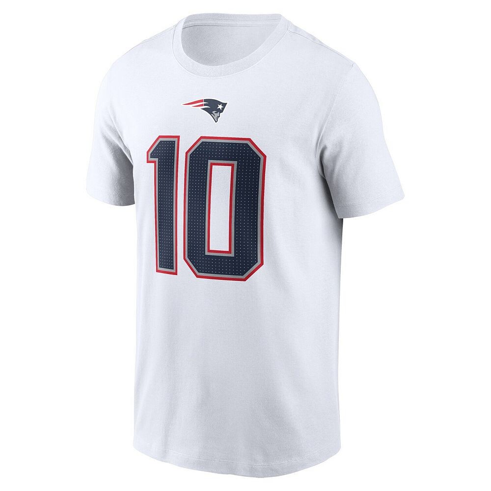 Мужская белая футболка Nike Drake Maye New England Patriots проекта НФЛ 2024 с именем и номером игрока, цвет Pat White — фото 3