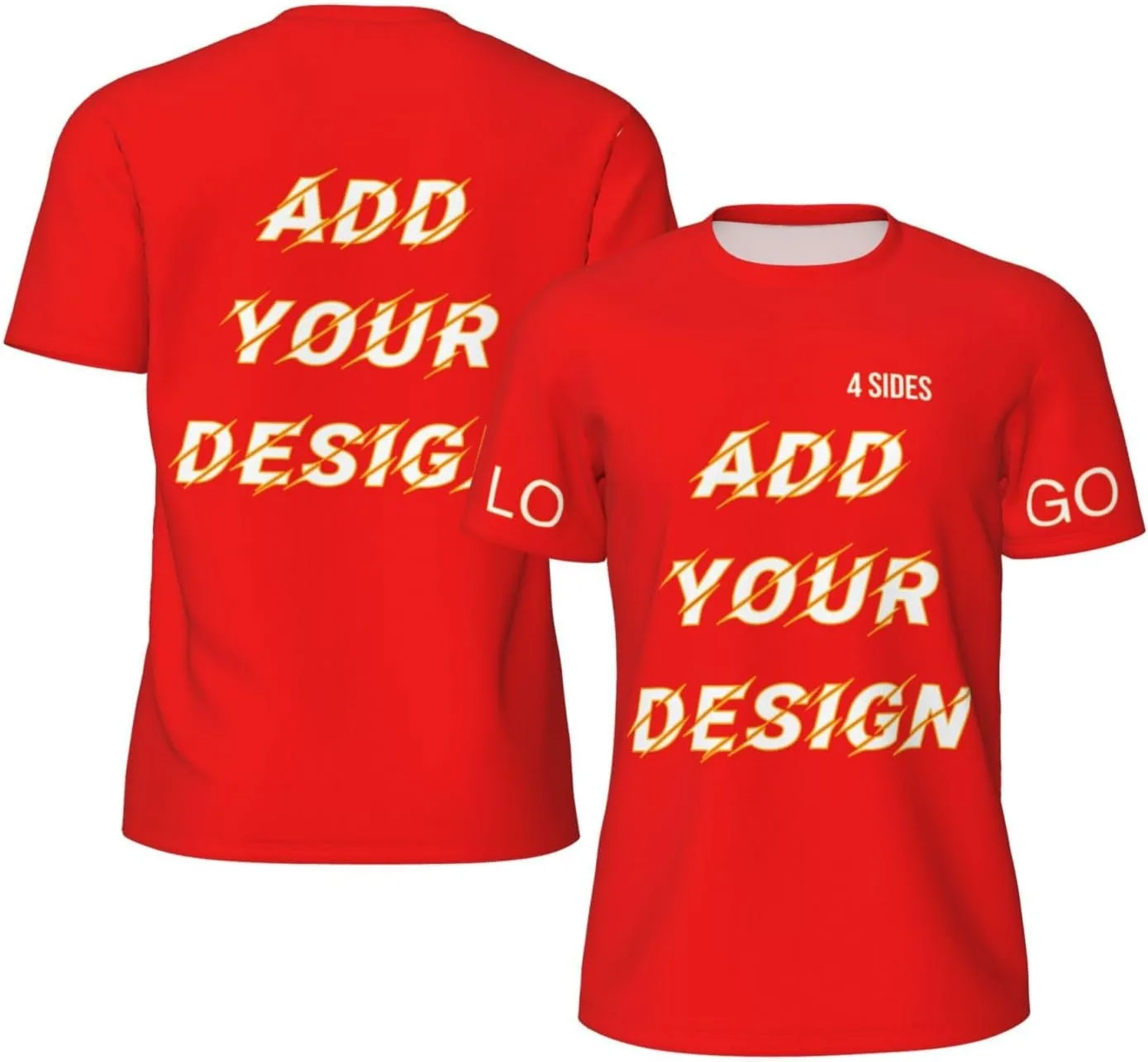 

Футболка мужская Custom T Shirts с принтом на 4 сторонах