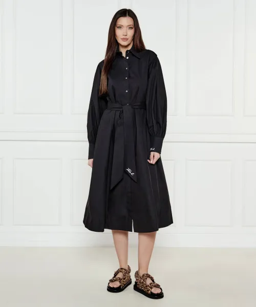 

Платье с поясом Karl Lagerfeld, черный