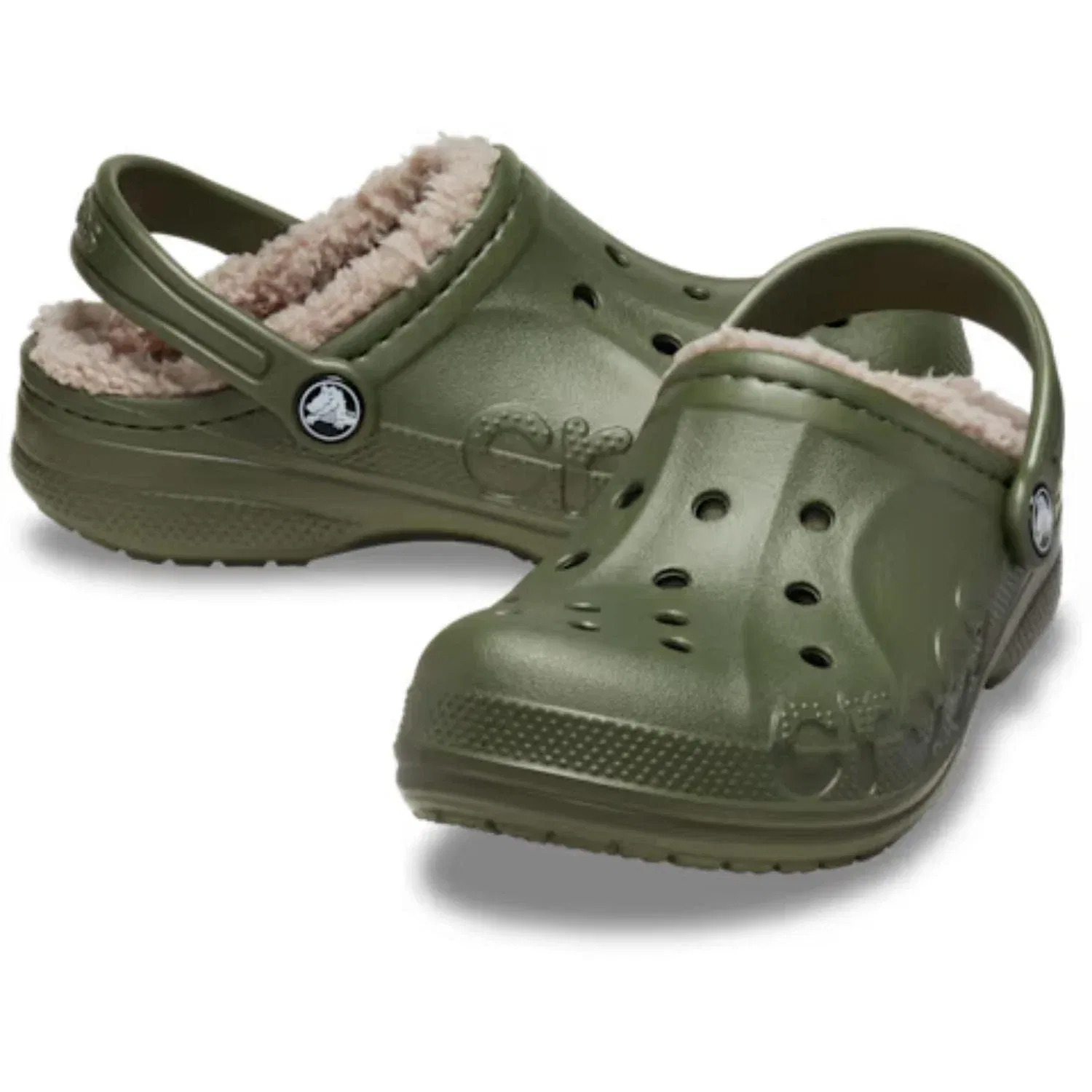Детские сабо Crocs Baya, армейский зеленый цвет, повседневная обувь, VER1286 — фото 4