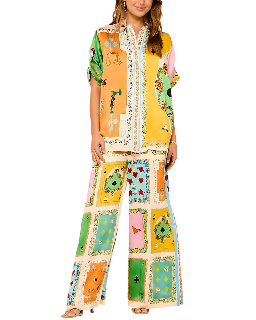 

Комплект из 2 предметов: рубашка и брюки из льняной смеси ESEA, мультиколор