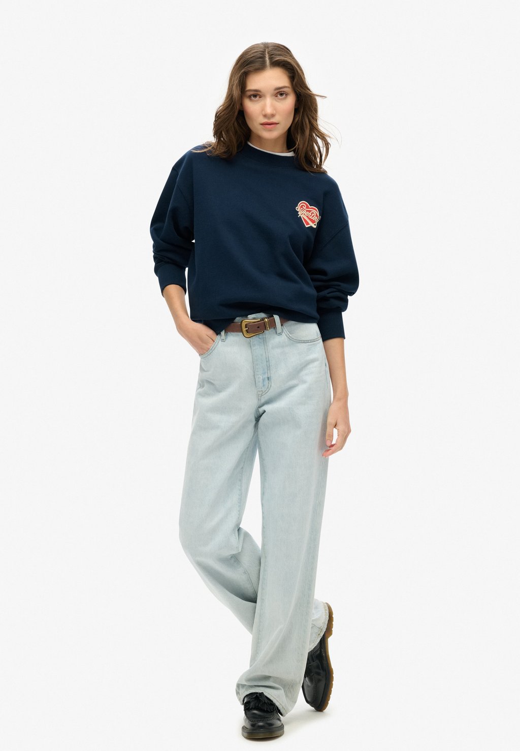 

Джемпер WORKWEAR EMBROIDERED LOOSE CREW Superdry, синий