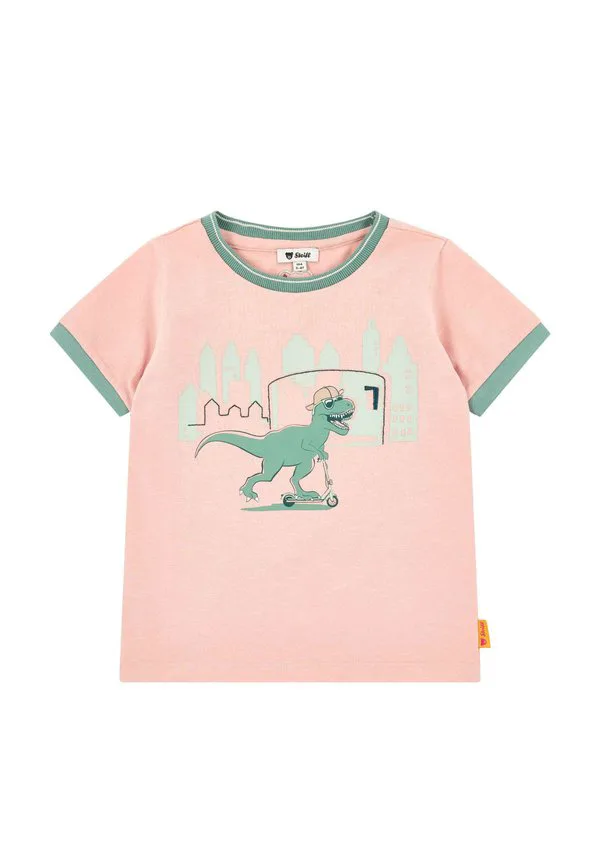 

Футболка kurzarm с принтом динозавров Steiff, Coral Cloud