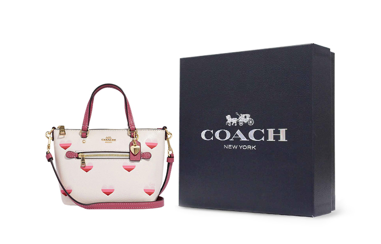 

COACH Утонченная кожаная сумка галерея галька женская белая через плечо кроссбоди