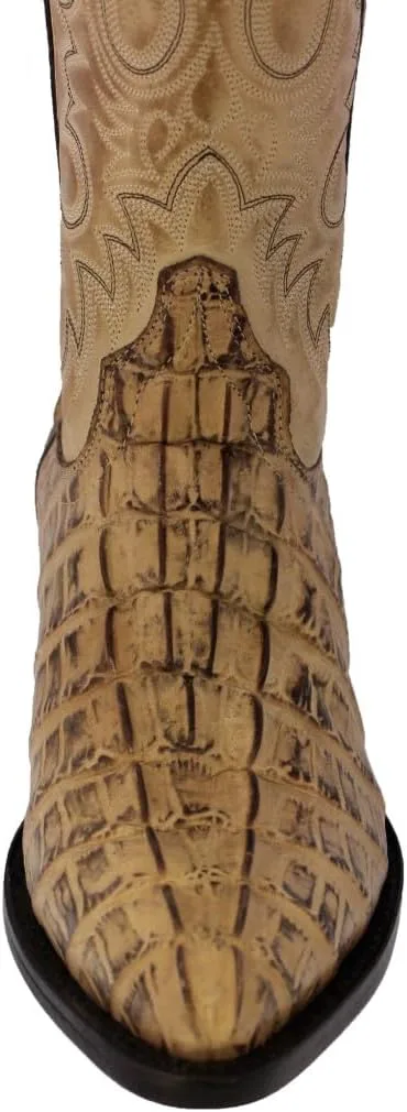 

Мужские деревенские ковбойские сапоги Texas Legacy из песочно-коричневой кожи с принтом крокодильего хвоста