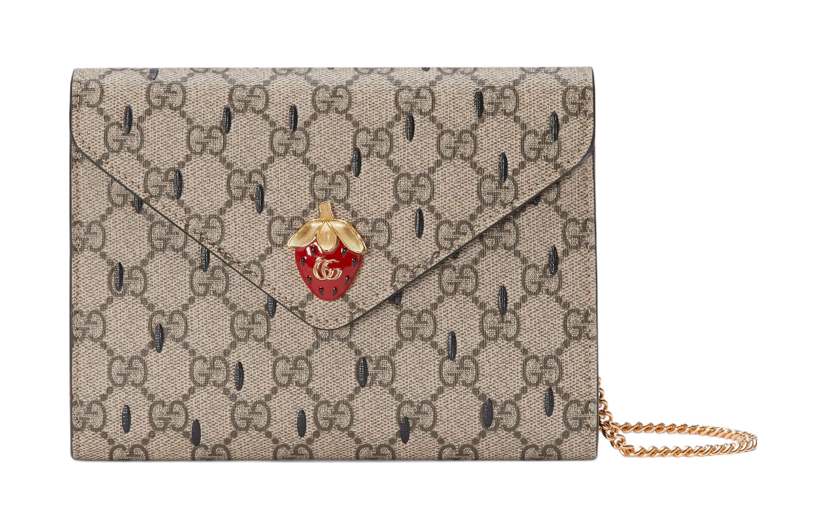 

Сумка через плечо на холсте с мини-кошельком женская коричневая GUCCI