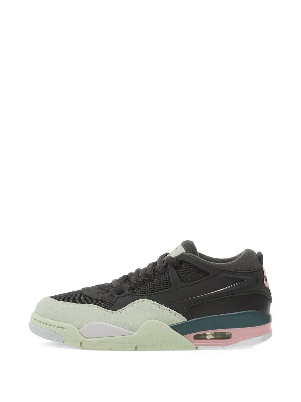 Кожаные кроссовки Air Jordan 4 на шнуровке, черный — фото 2