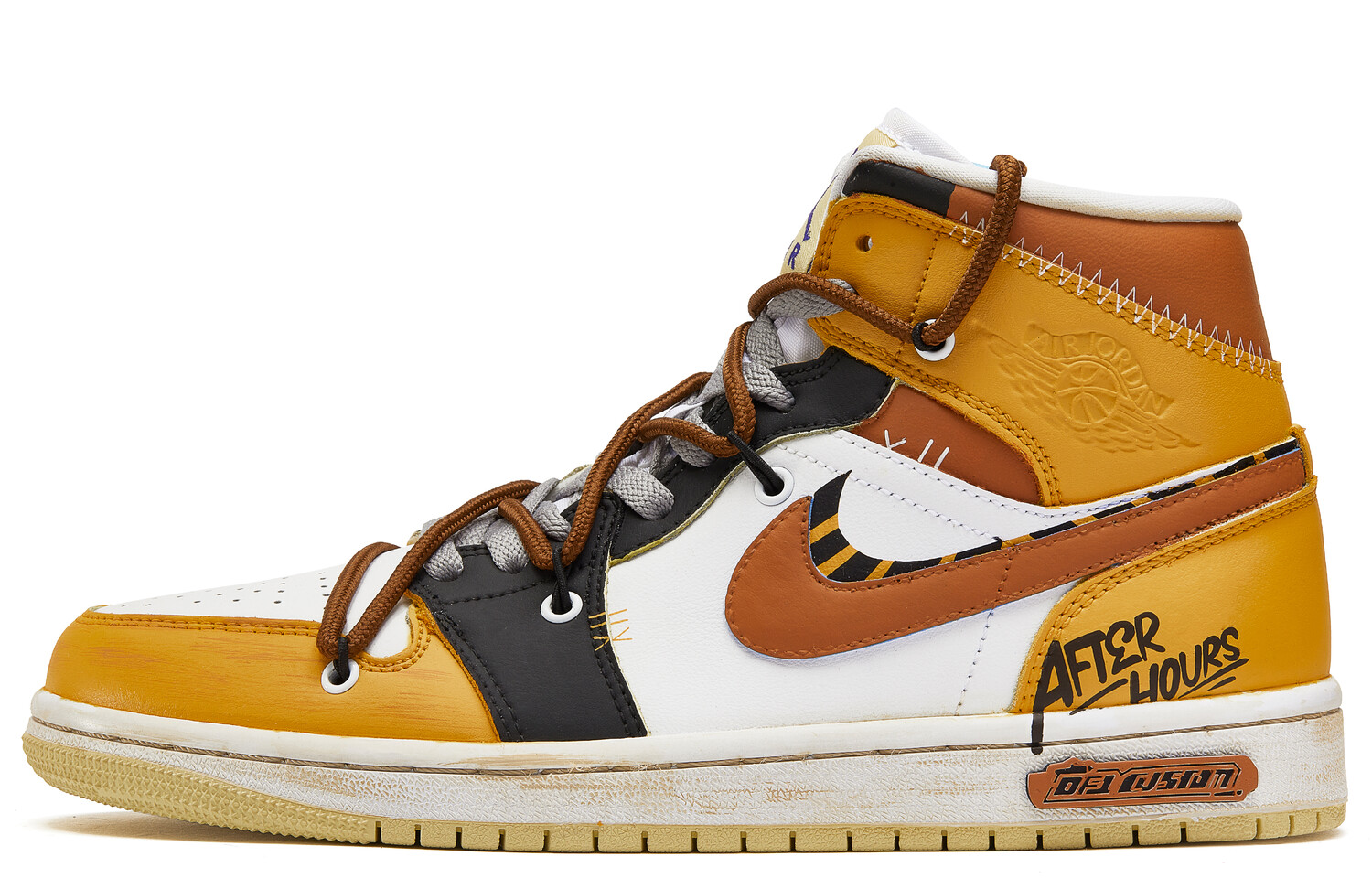 

Кроссовки Air Jordan 1 Vintage Basketball Shoes Women's Mid-top Yellow/White, цвет Orange