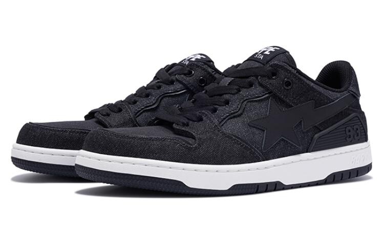 Кроссовки A BATHING APE SK8 Skateboarding Shoes Women's Low-top Black, черный — фото 3