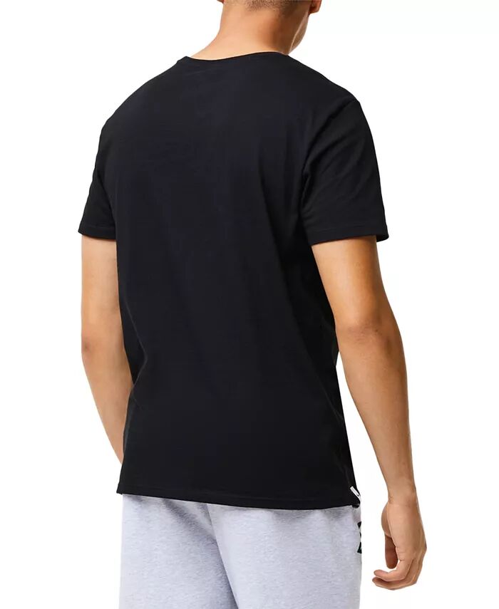 Комплект из 3 мужских маек Essential Cotton с круглым вырезом и стандартным кроем Lacoste, черный — фото 4