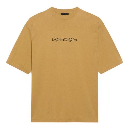 

Футболка men's round neck alphabet printing short sleeve khaki Balenciaga, хаки