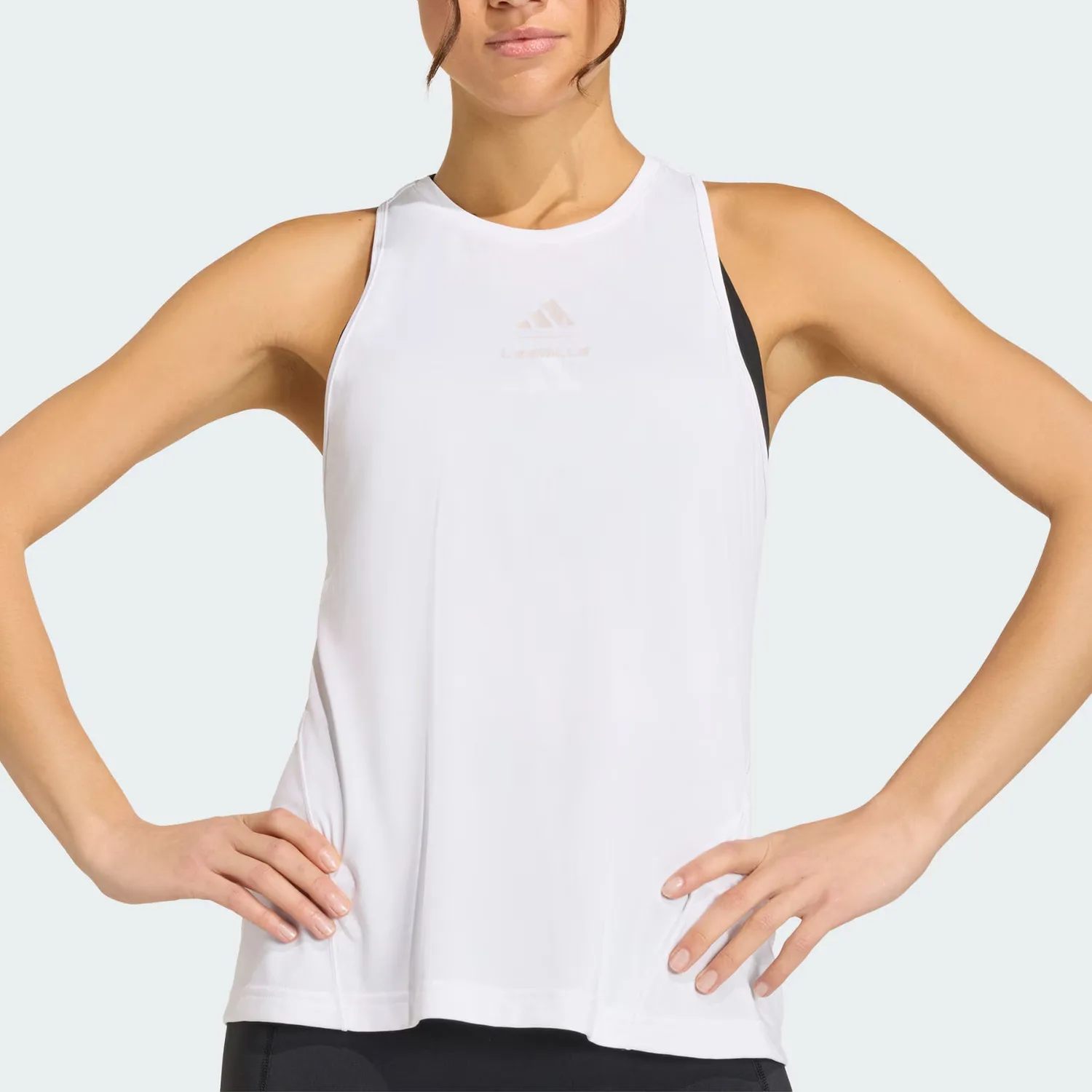 Футболка LES MILLS Climacool Sport для женщин Adidas, белый/ice crystal фиолетовый — фото 4